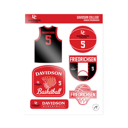 Davidson - NCAA Men's Basketball : Parker Friedrichsen - Sticker Sheet-0