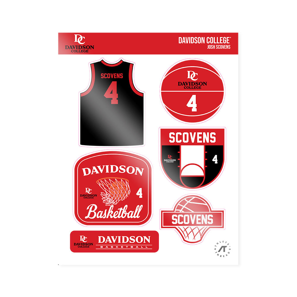 Davidson - NCAA Men's Basketball : Josh Scovens - Sticker Sheet-0