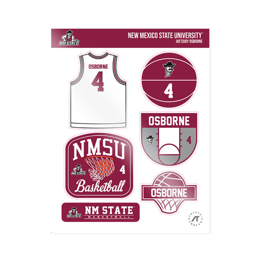 NMSU - NCAA Men's Basketball : Jae'Coby Osborne - Sticker Sheet-0