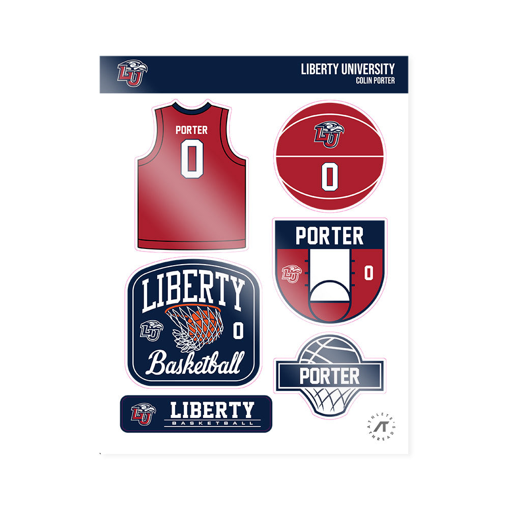 Liberty - NCAA Men's Basketball : Colin Porter - Sticker Sheet-0