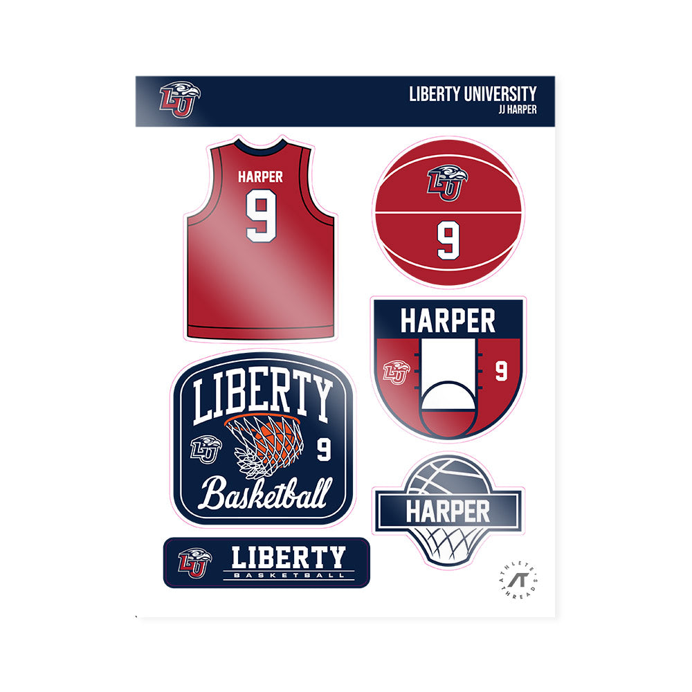 Liberty - NCAA Men's Basketball : JJ Harper - Sticker Sheet-0