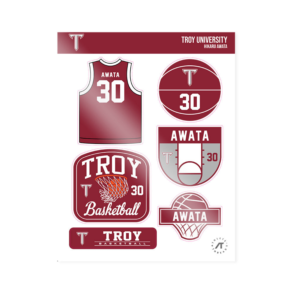 Troy - NCAA Men's Basketball : Hikaru Awata - Sticker Sheet-0