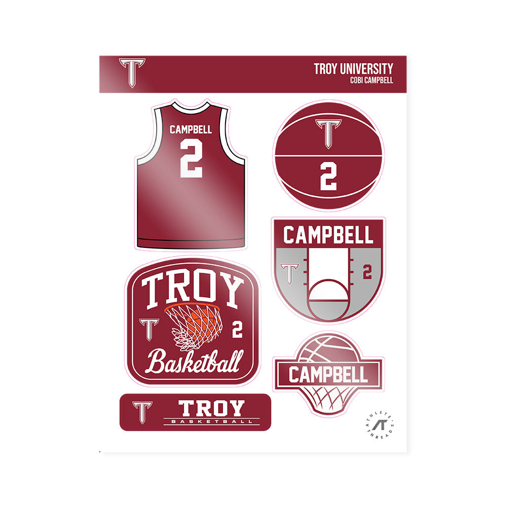 Troy - NCAA Men's Basketball : Cobi Campbell - Sticker Sheet-0