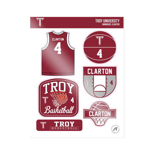 Troy - NCAA Men's Basketball : Emmanuel Clarton - Sticker Sheet-0
