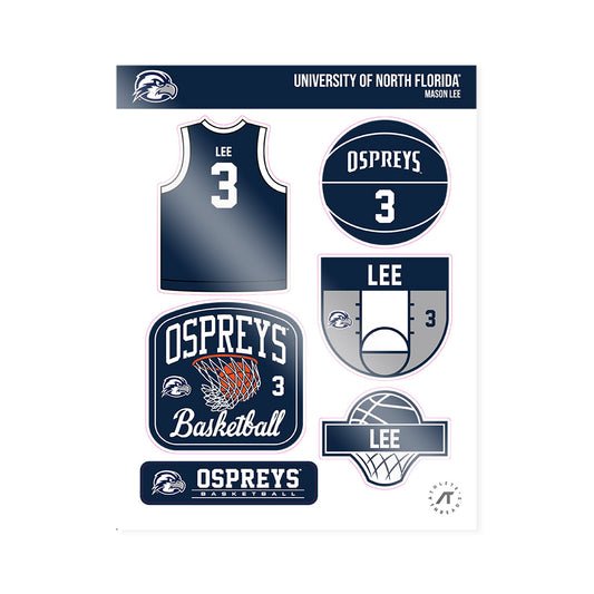 UNF - NCAA Men's Basketball : Mason Lee - Sticker Sheet-0