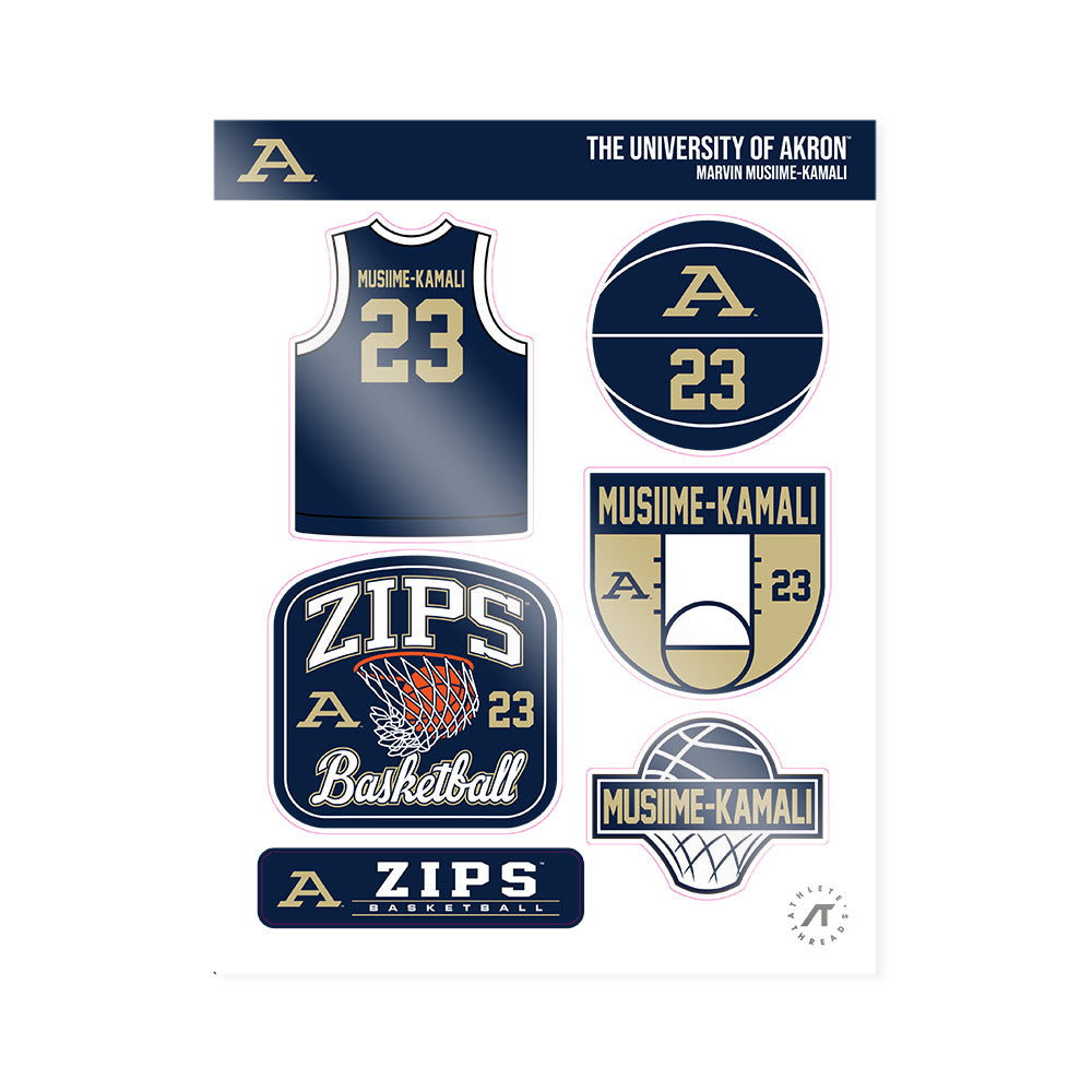 Akron - NCAA Men's Basketball : Marvin Musiime-Kamali - Sticker Sheet-0