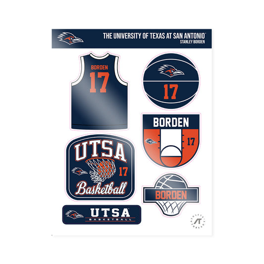 UTSA - NCAA Men's Basketball : Stanley Borden - Sticker Sheet-0