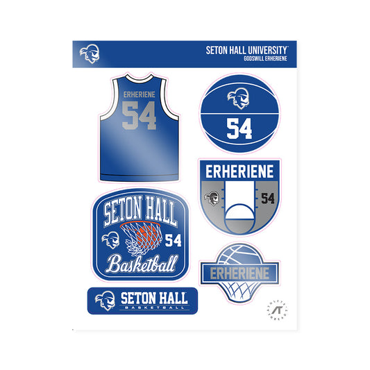 Seton Hall - NCAA Men's Basketball : Godswill Erheriene - Sticker Sheet-0