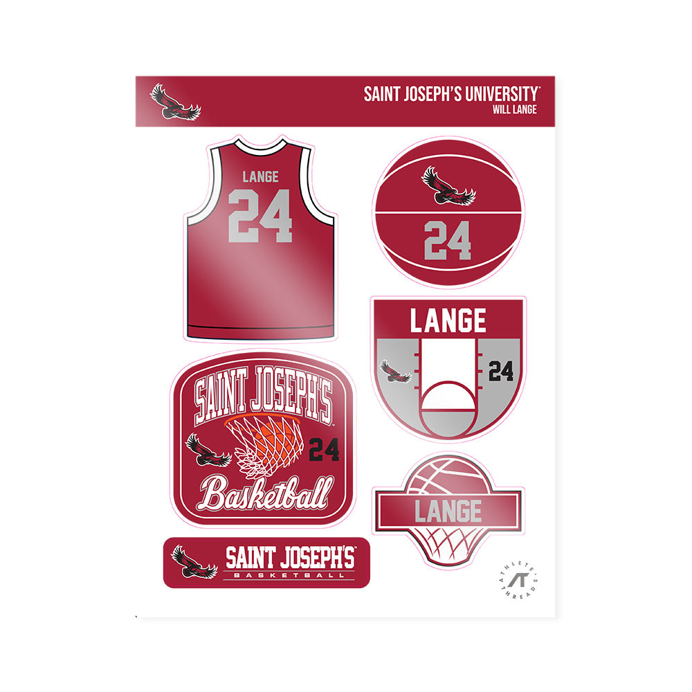 St. Joe's - NCAA Men's Basketball : Will Lange - Sticker Sheet-0