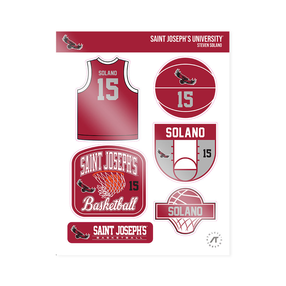 St. Joe's - NCAA Men's Basketball : Steven Solano - Sticker Sheet-0