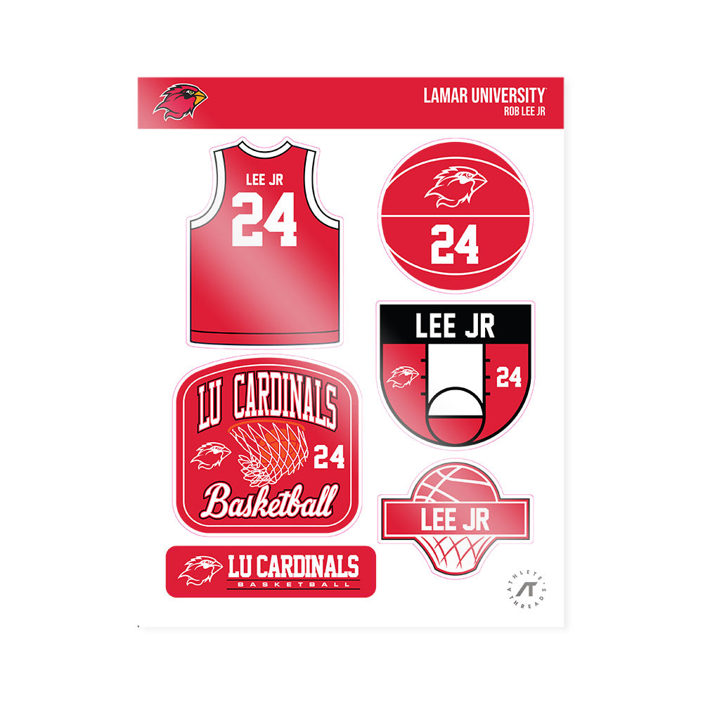 Lamar - NCAA Men's Basketball : Rob Lee Jr - Sticker Sheet-0