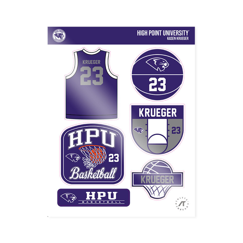 High Point - NCAA Men's Basketball : Kasen Krueger - Sticker Sheet-0