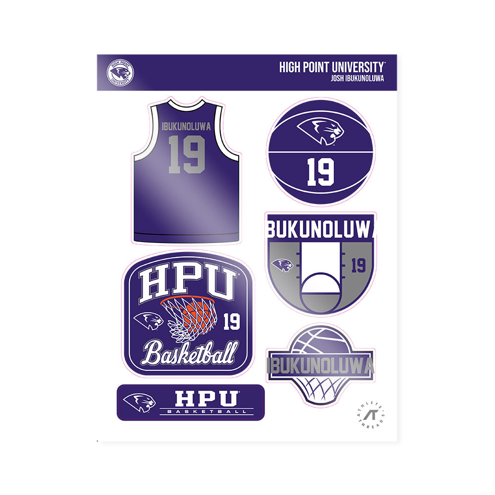 High Point - NCAA Men's Basketball : Josh Ibukunoluwa - Sticker Sheet-0