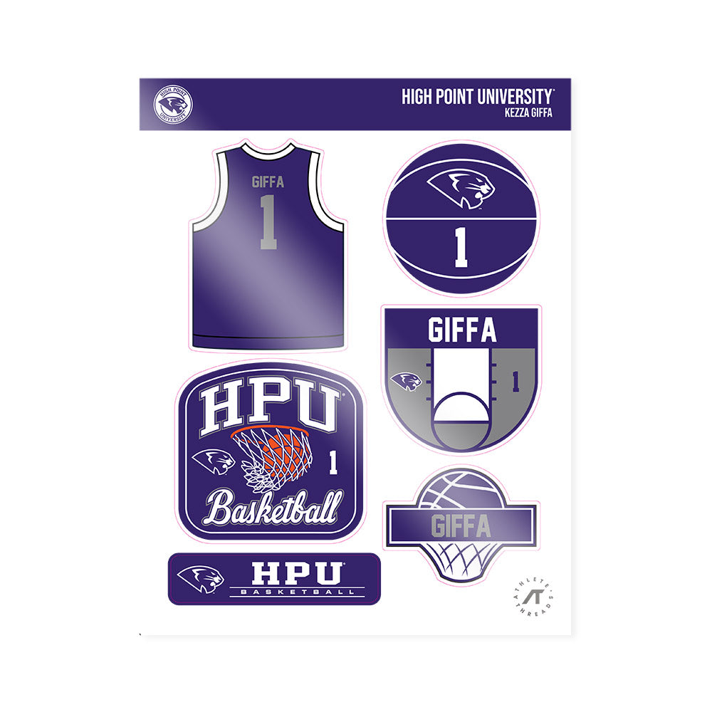 High Point - NCAA Men's Basketball : Kezza Giffa - Sticker Sheet-0