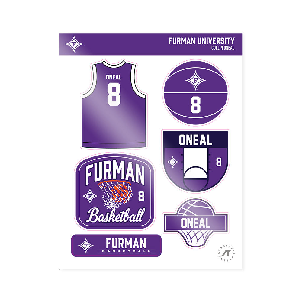 Furman - NCAA Men's Basketball : Collin ONeal - Sticker Sheet-0