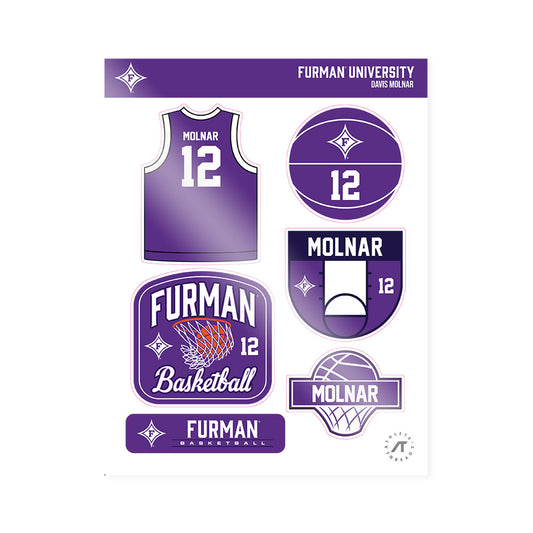 Furman - NCAA Men's Basketball : Davis Molnar - Sticker Sheet-0