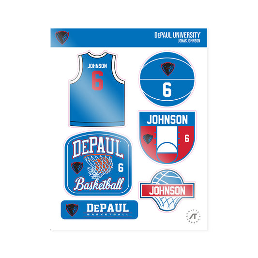 DePaul - NCAA Men's Basketball : Jonas Johnson - Sticker Sheet-0