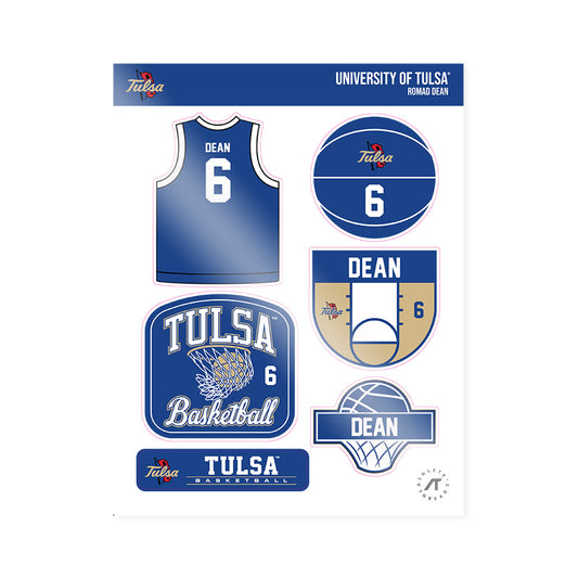 Tulsa - NCAA Men's Basketball : Romad Dean - Sticker Sheet-0