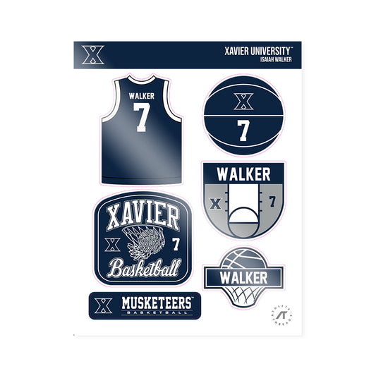 Xavier - NCAA Men's Basketball : Isaiah Walker - Sticker Sheet-0