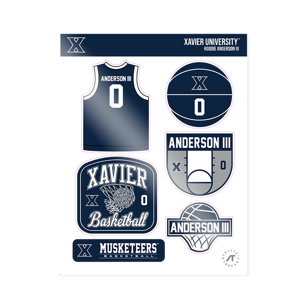 Xavier - NCAA Men's Basketball : Roddie Anderson III - Sticker Sheet-0