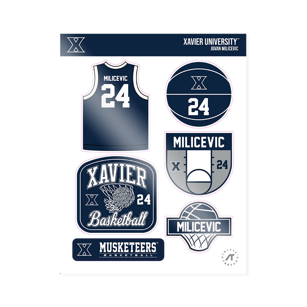 Xavier - NCAA Men's Basketball : Jovan Milicevic - Sticker Sheet-0