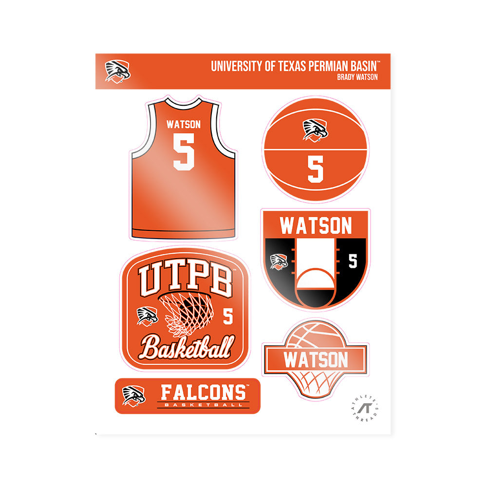UTPB - NCAA Men's Basketball : Brady Watson - Sticker Sheet-1