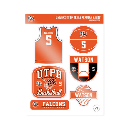 UTPB - NCAA Men's Basketball : Brady Watson - Sticker Sheet-1