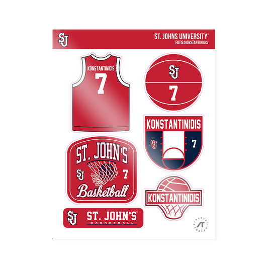 St. Johns - NCAA Men's Basketball : Fotis Konstantinidis - Sticker Sheet-0