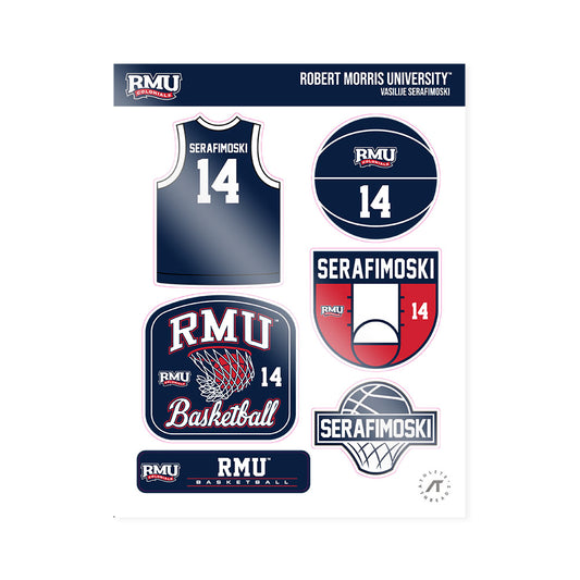 Robert Morris - NCAA Men's Basketball : Vasilije Serafimoski - Sticker Sheet-0