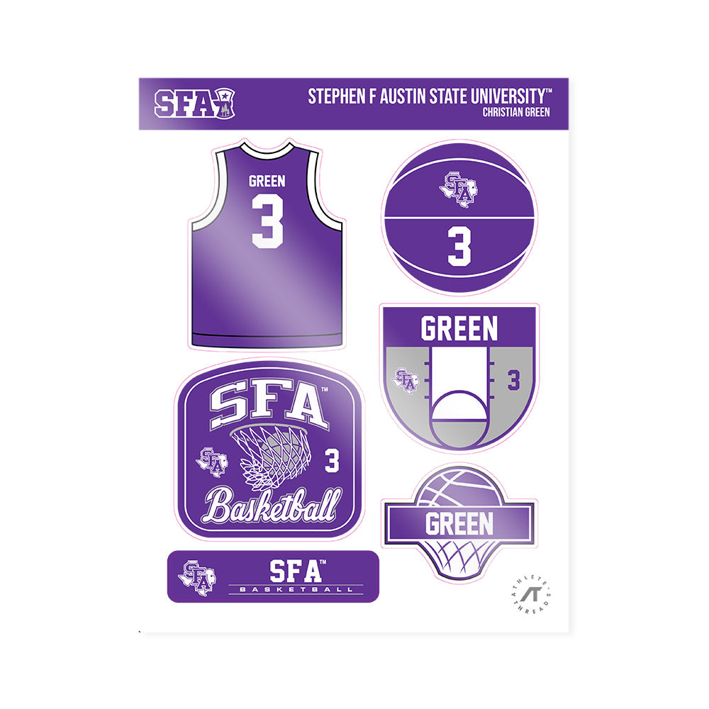 SFA - NCAA Men's Basketball : Christian Green - Sticker Sheet-0