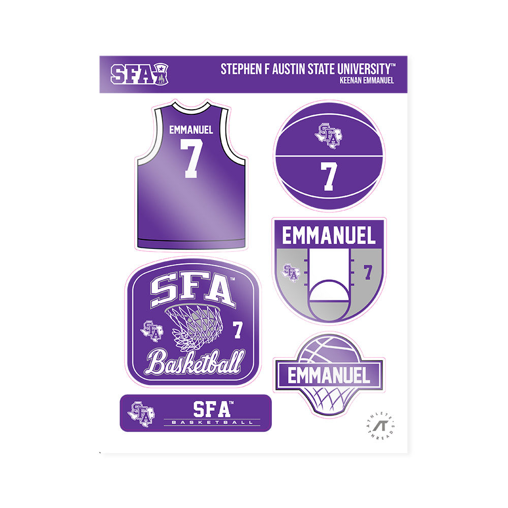 SFA - NCAA Men's Basketball : Keenan Emmanuel - Sticker Sheet-0