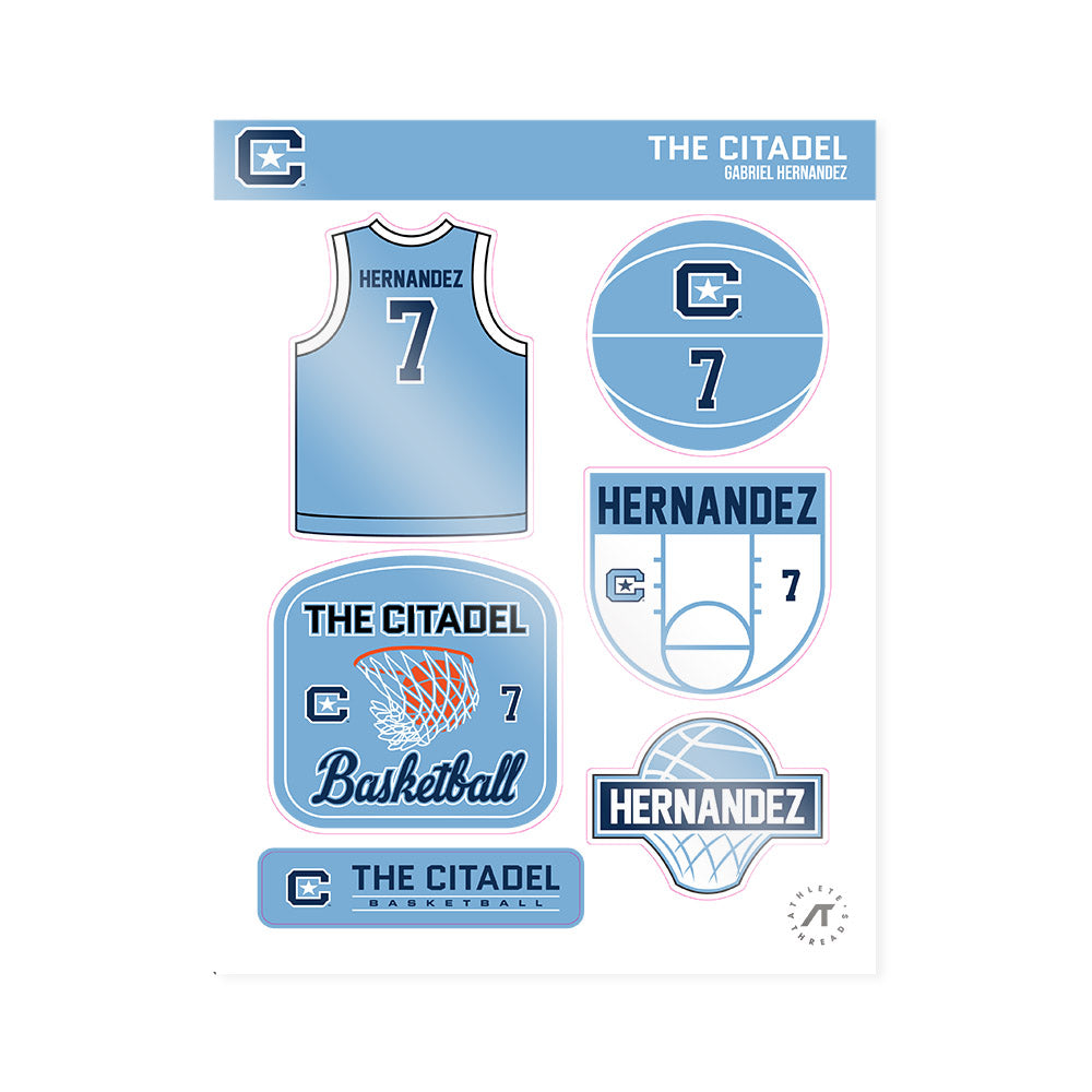 The Citadel - NCAA Men's Basketball : Gabriel Hernandez - Sticker Sheet-0