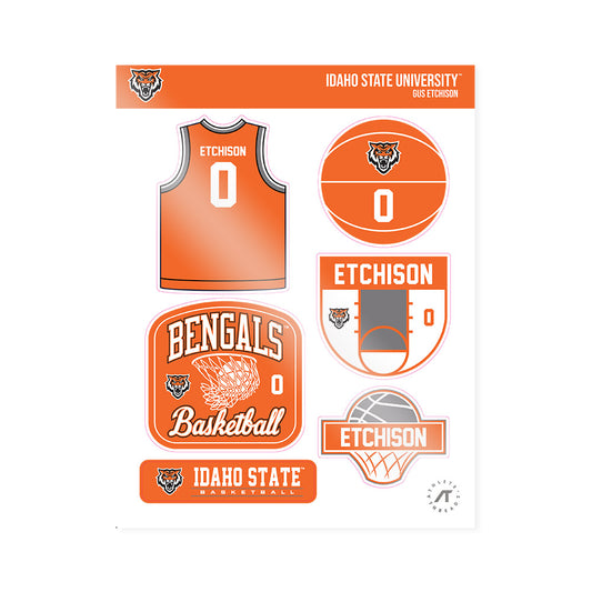 Idaho State - NCAA Men's Basketball : Gus Etchison - Sticker Sheet-0