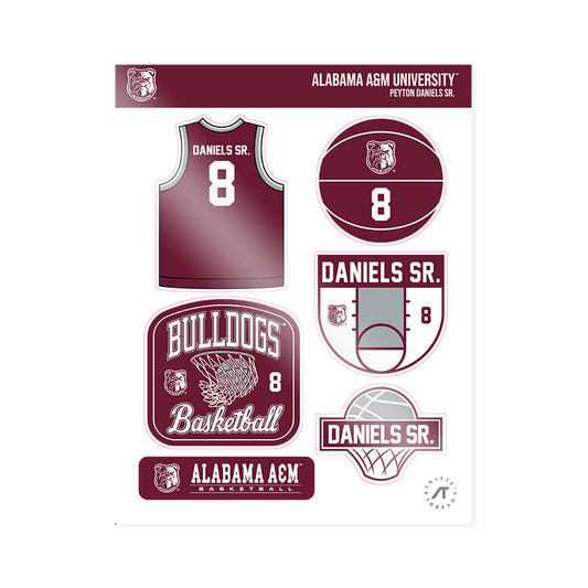 AAMU - NCAA Men's Basketball : Peyton Daniels Sr. - Sticker Sheet-0