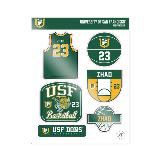 USFCA - NCAA Men's Basketball : Weilun Zhao - Sticker Sheet-0