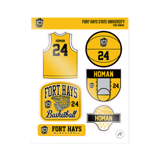 FHSU - NCAA Men's Basketball : Tory Homan - Sticker Sheet-0