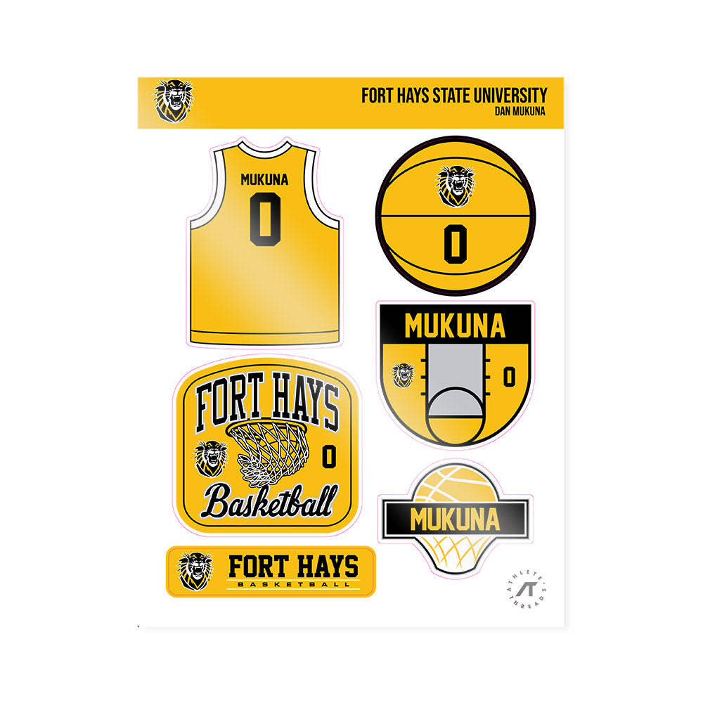 FHSU - NCAA Men's Basketball : Dan Mukuna - Sticker Sheet-0