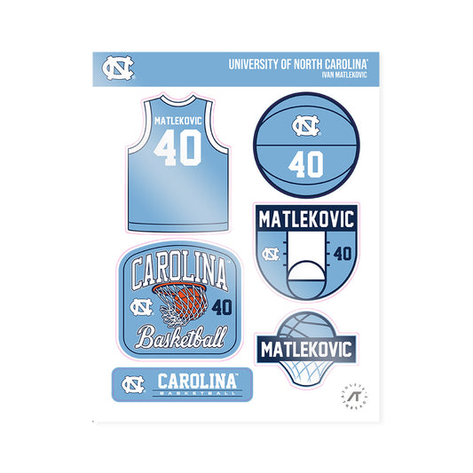 UNC - NCAA Men's Basketball : Ivan Matlekovic - Sticker Sheet-0