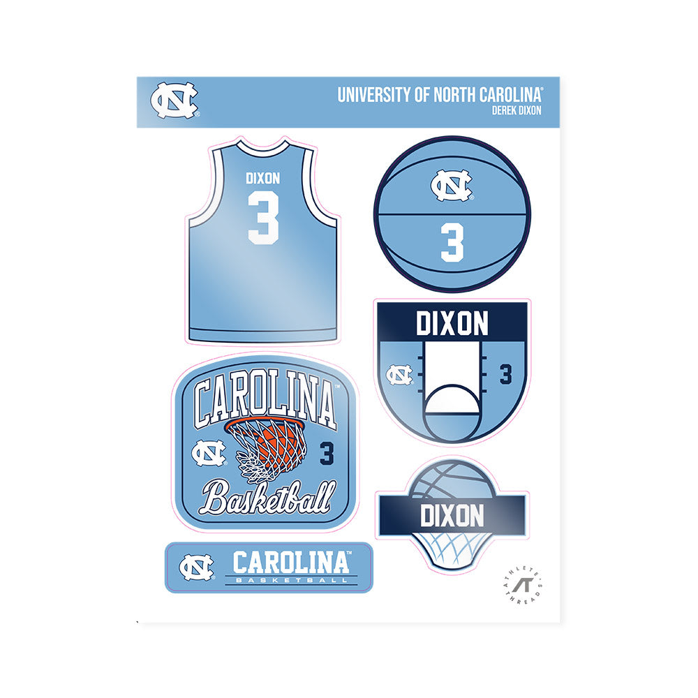 UNC - NCAA Men's Basketball : Derek Dixon - Sticker Sheet-0