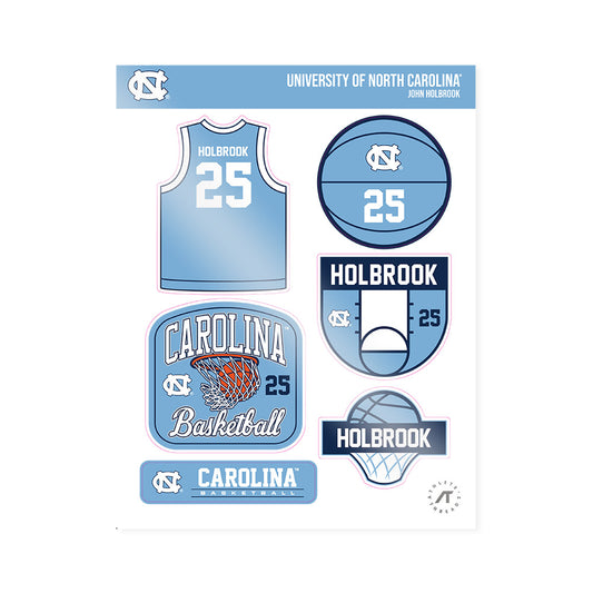 UNC - NCAA Men's Basketball : John Holbrook - Sticker Sheet-0