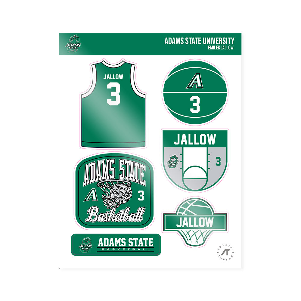 Adams State - NCAA Men's Basketball : Emilek Jallow - Sticker Sheet-0