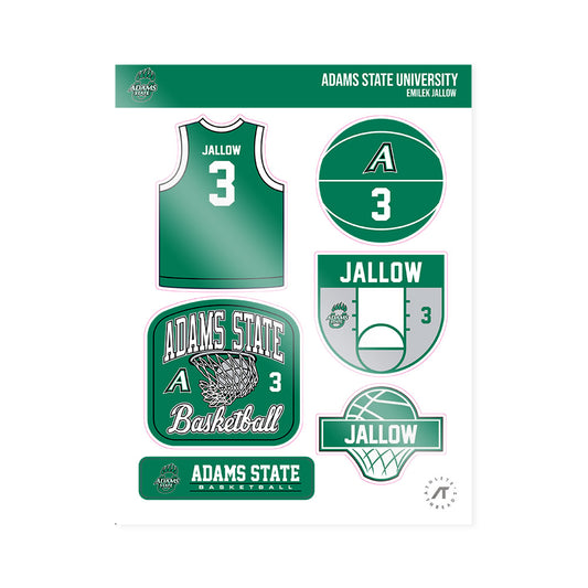 Adams State - NCAA Men's Basketball : Emilek Jallow - Sticker Sheet-0