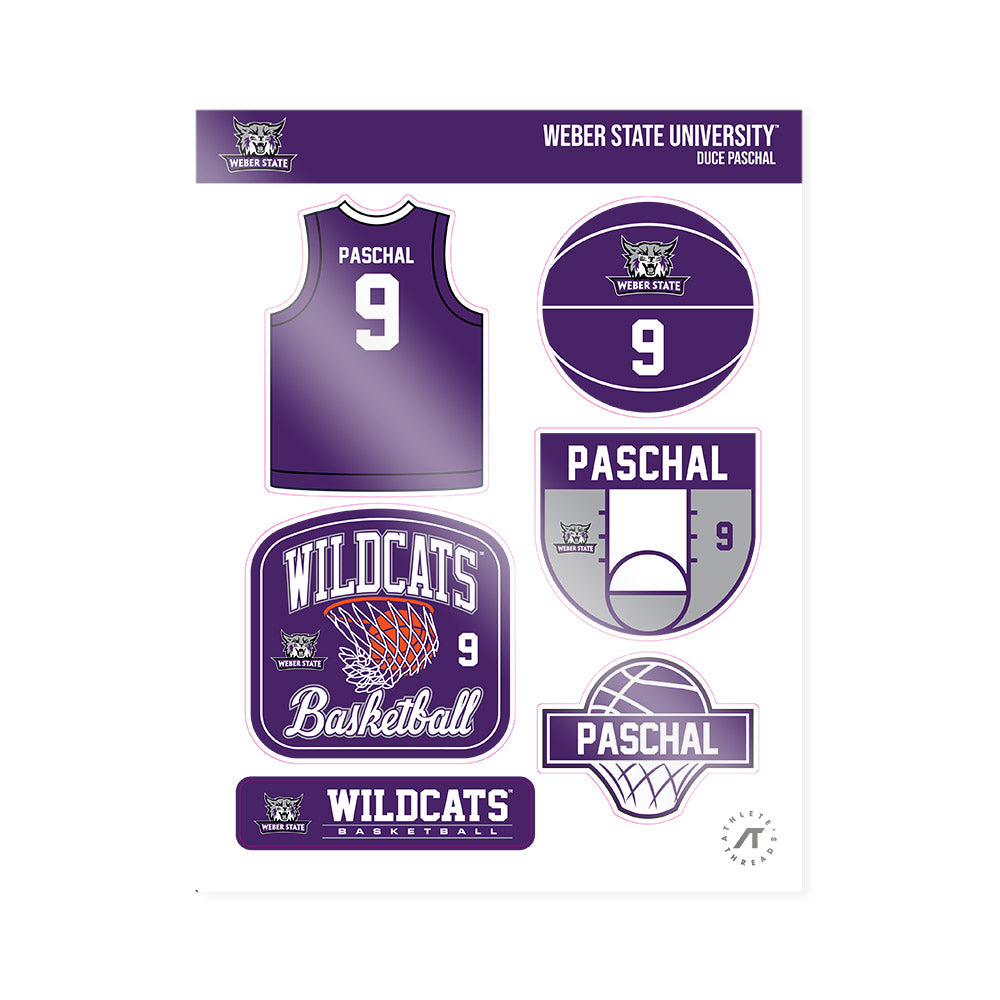 Weber - NCAA Men's Basketball : Duce Paschal - Sticker Sheet-0
