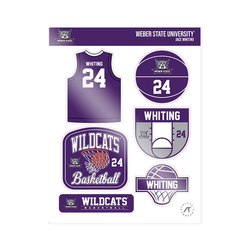 Weber - NCAA Men's Basketball : Jace Whiting - Sticker Sheet-0