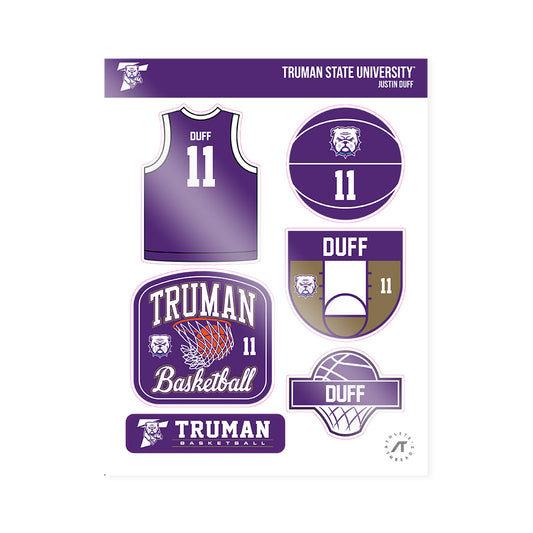 Truman - NCAA Men's Basketball : Justin Duff - Sticker Sheet-0
