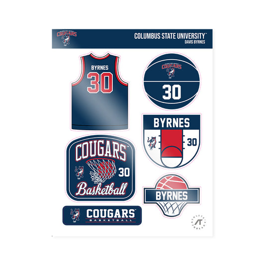 Columbus State - NCAA Men's Basketball : Davis Byrnes - Sticker Sheet-0