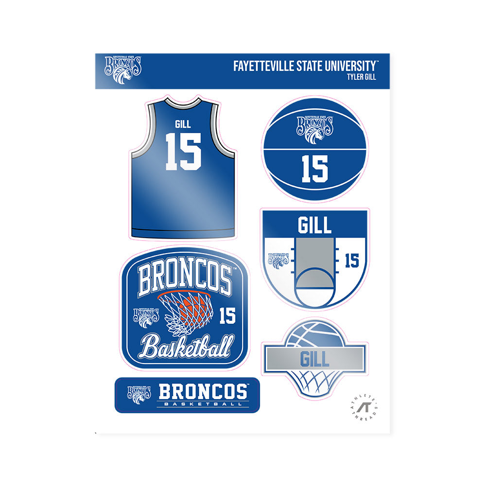 Fayetteville State - NCAA Men's Basketball : Tyler Gill - Sticker Sheet-0