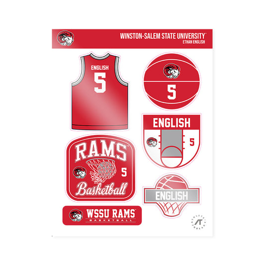 WSSU - NCAA Men's Basketball : Ethan English - Sticker Sheet-0