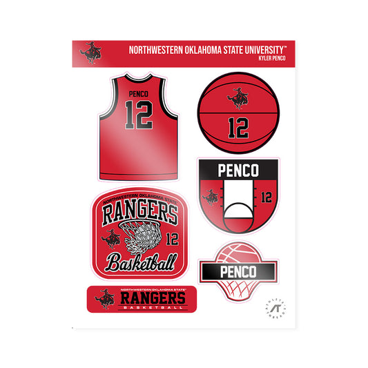 NWOSU - NCAA Men's Basketball : Kyler Penco - Sticker Sheet-0