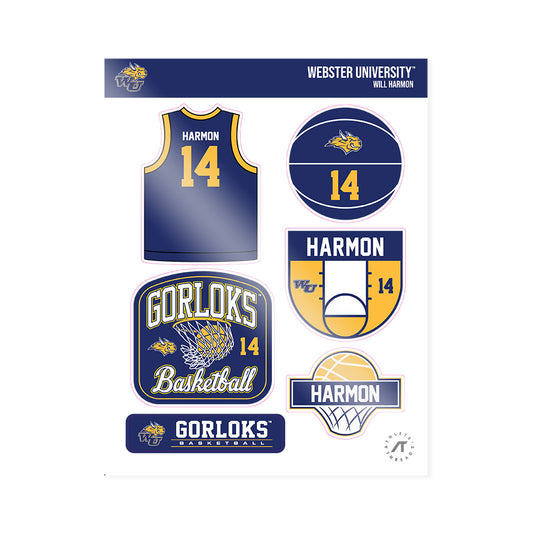 Webster - NCAA Men's Basketball : Will Harmon - Sticker Sheet-0